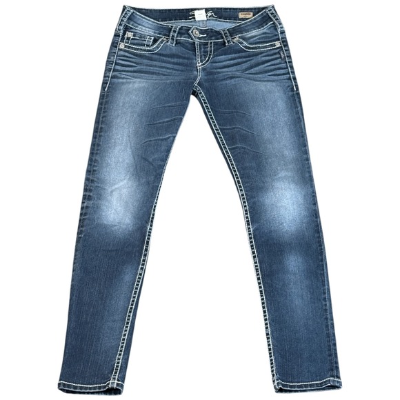Silver Jeans Womens 28x31 Camden Denim Dark Wash‎ Faded Distressed Western Y2K - Picture 1 of 3